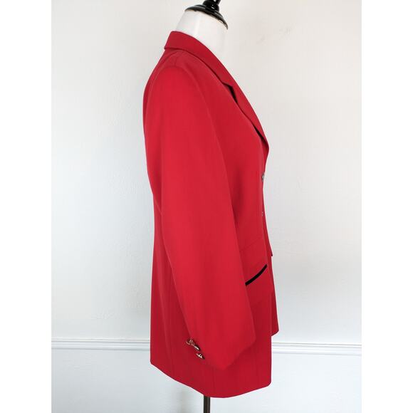 Basler Blazer Jacket Longline Wool Sophisticated Career Academia Red Size 6 - Picture 5 of 13
